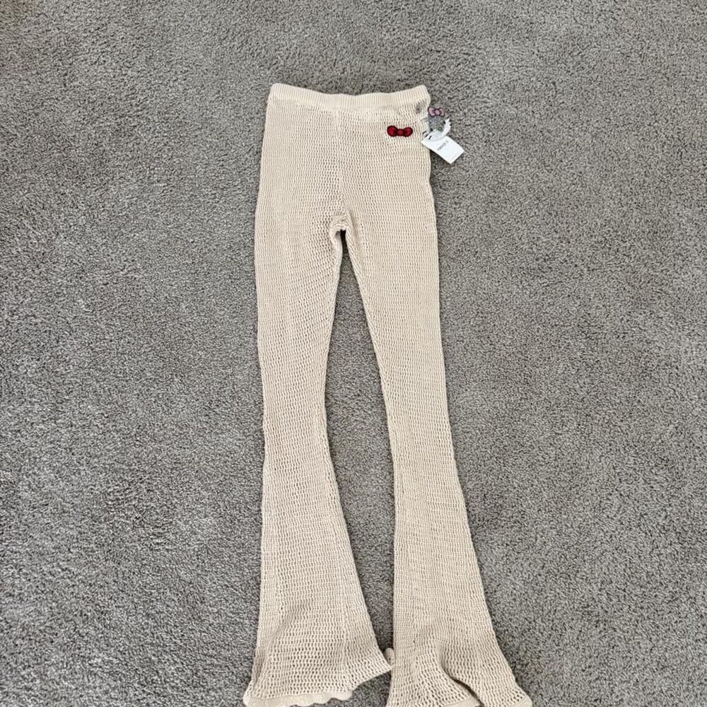 Forever-21 Women's Cream and Tan Trousers